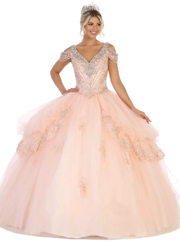 Weekend Style May Queen - LK116 Jeweled Lace Bodice Ruffled Ballgown