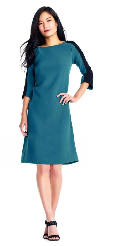 Breathable Comfort Adrianna Papell - Bateau A-Line Short Dress AP1D101471SC