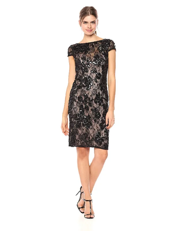 Soft Fabrics Adrianna Papell - Sequined Bateau Fitted Dress AP1E201934SC