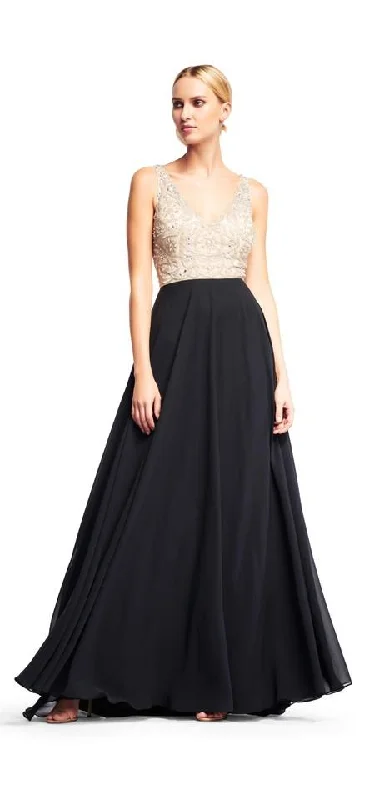 Cozy Fitting Aidan Mattox - Embellished V Neck Flowy Evening Dress MD1E200982SC