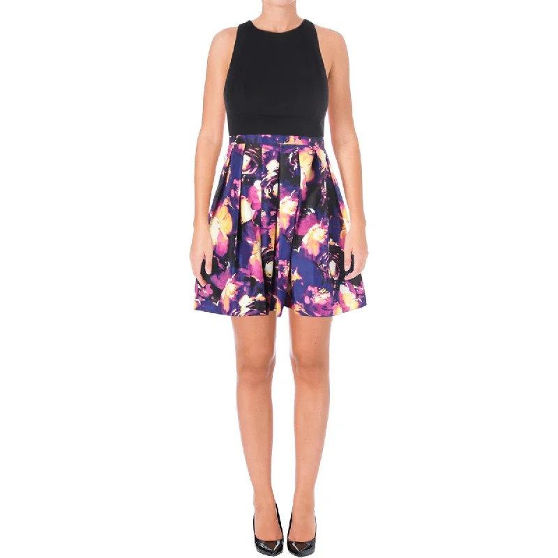 Relaxed Fashion Aidan Mattox - Halter Neck Pleated A-line Dress MN1E201989SC