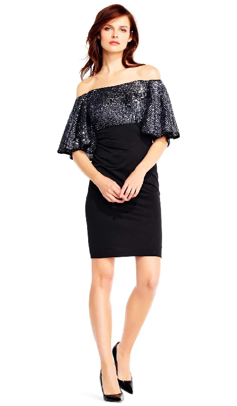 Cozy Chic Wear Aidan Mattox - Sequined Off-Shoulder Fitted Dress MD1E201467SC