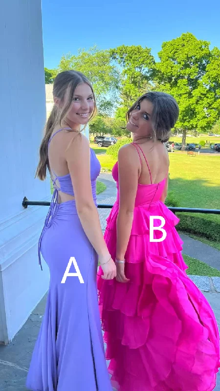 Comfortable Dresses Purple Open Back V Neck Long Prom Dress with Slit,DP946