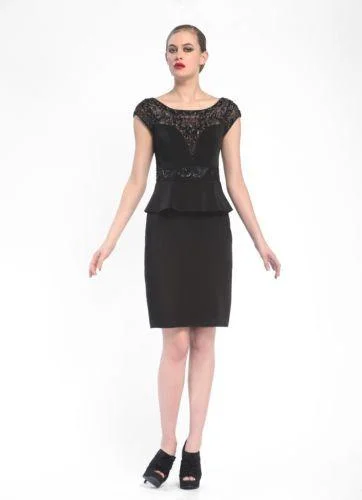 Comfortable Jackets Sue Wong - Cap Sleeve Embellished Peplum Dress N5334SC