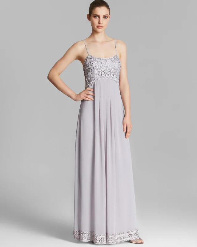 Easygoing Fashion Sue Wong - Soutache Ornate Chiffon A-Line Dress C4237SC